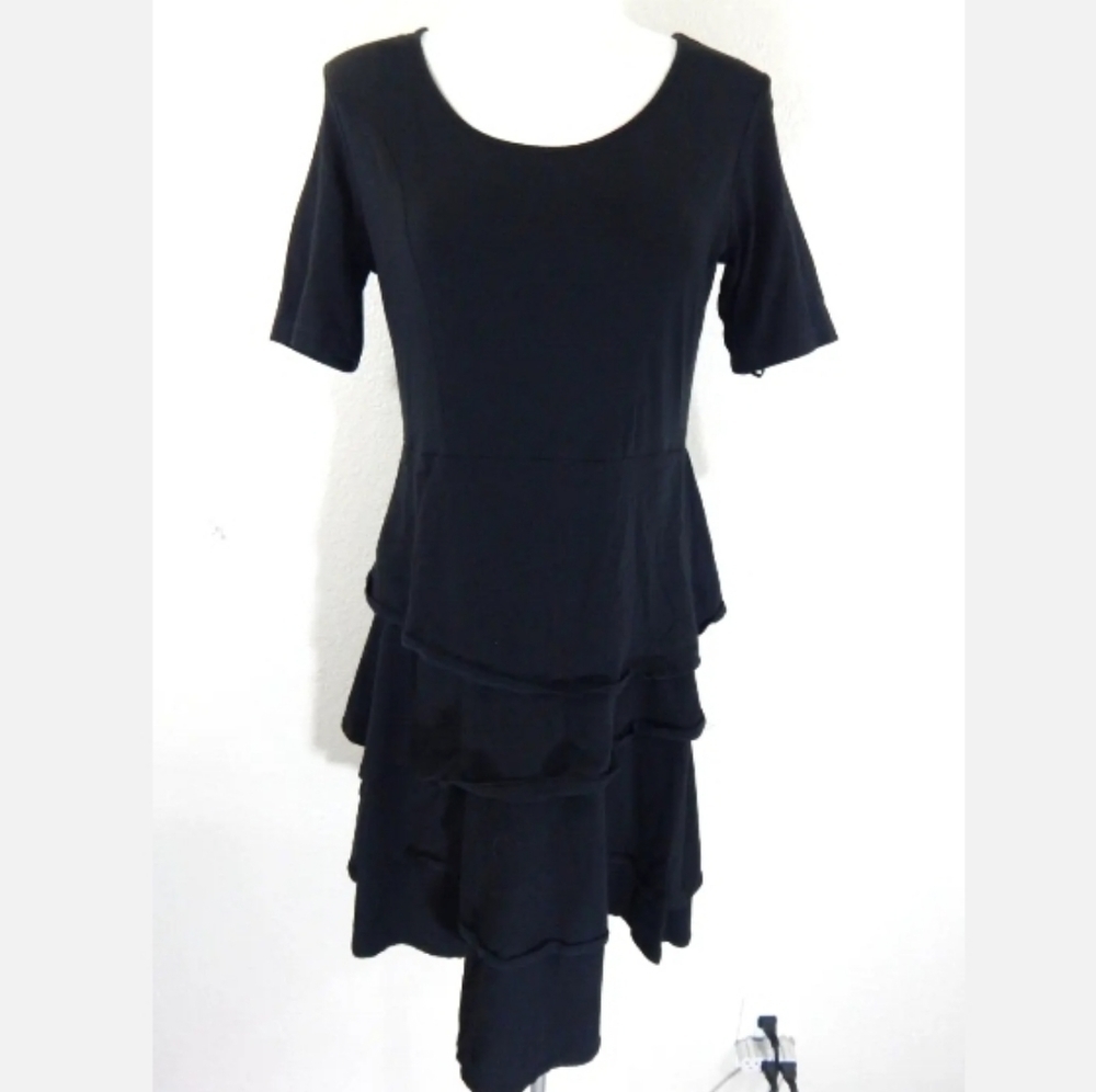 Hanna Andersson‎ Black Tiered Knit Dress
